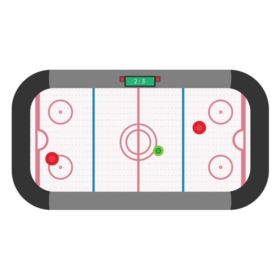 Ilustración de vector de juego de mesa de aire de hockey. partido de competencia de entretenimiento aislado