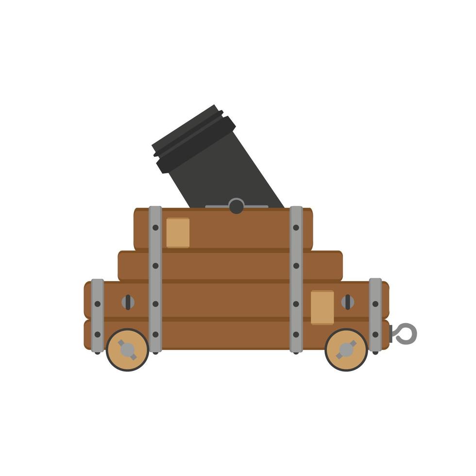 Cannon war civil vector artillery gun icon illustration vintage antique weapon ancient isolated old