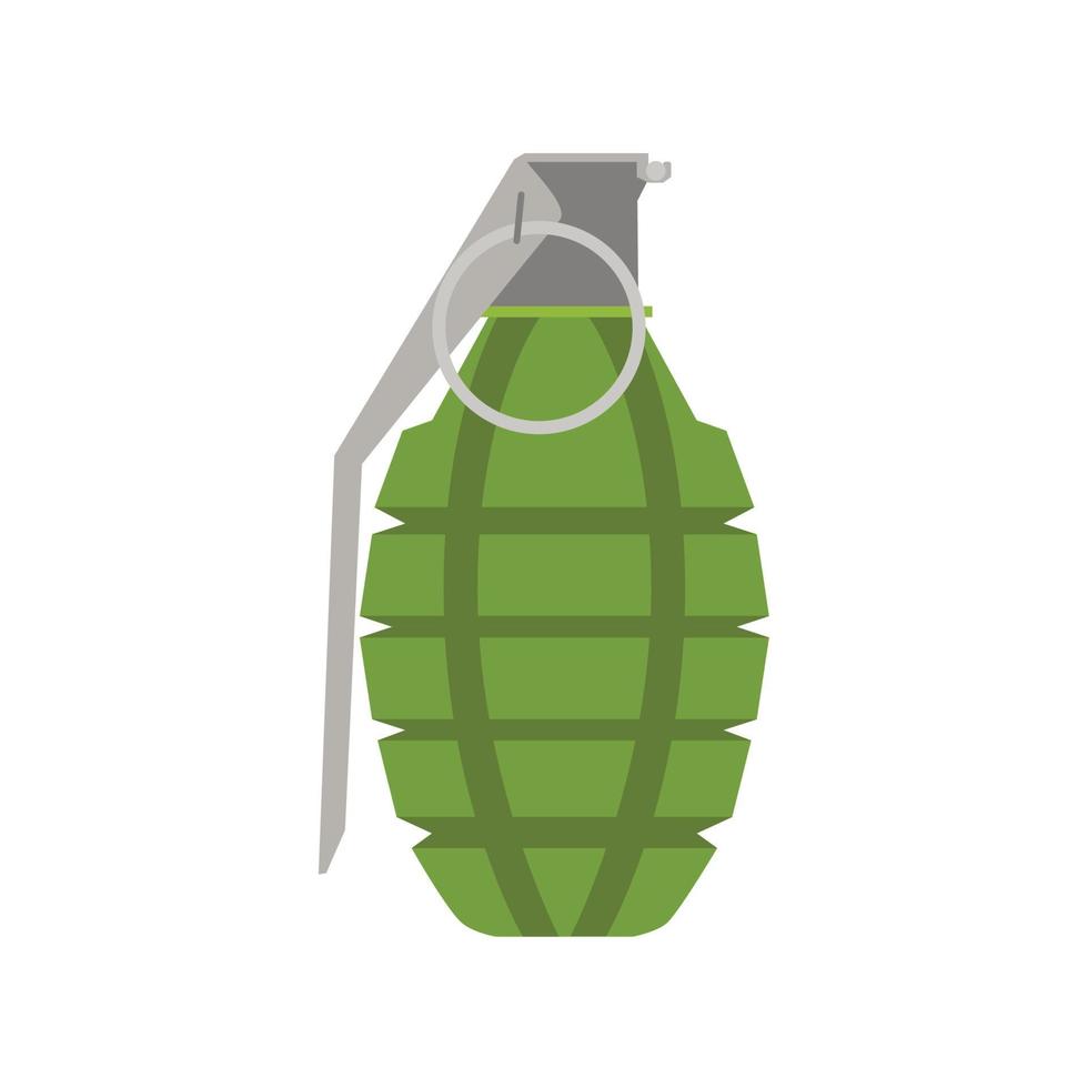 Grenade vector bomb hand icon explosive weapon illustration. Military war danger symbol explosion isolated