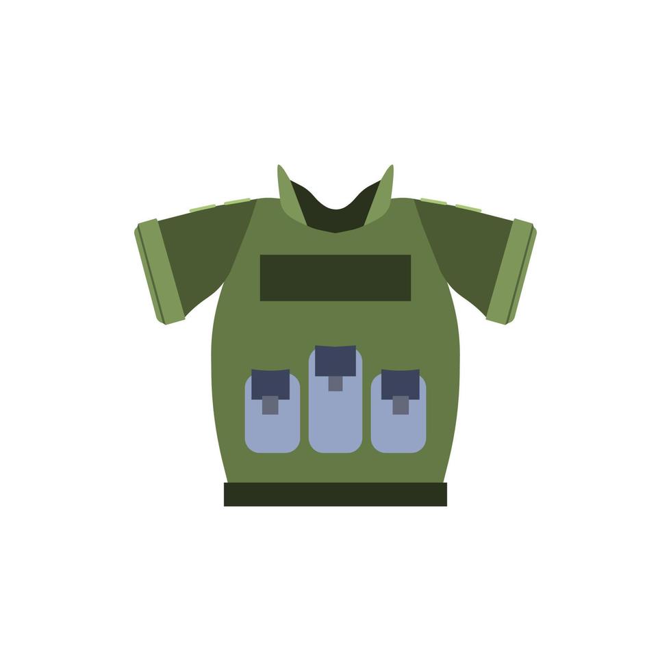 Jacket flak icon vector vest bulletproof illustration. Police uniform equipment protection symbol team. Sign security