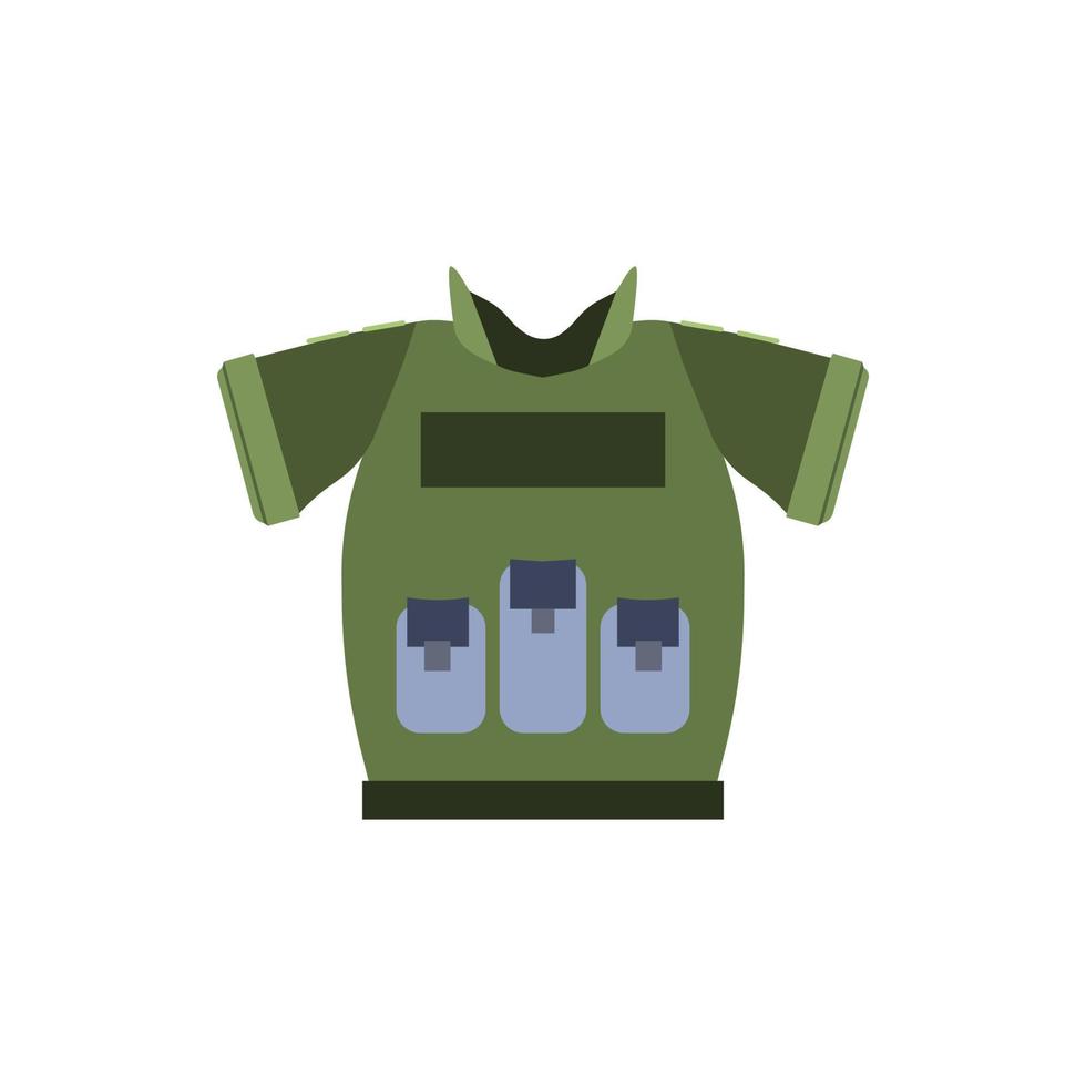 chaqueta antibalas icono vector chaleco ilustración a prueba de balas. equipo de símbolo de protección de equipo uniforme de policía. señal de seguridad