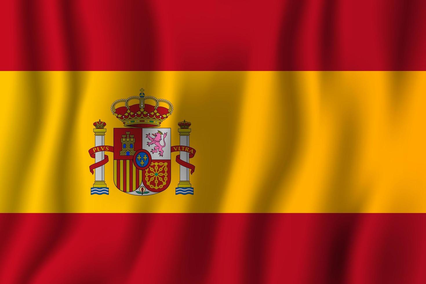 ilustración de vector de bandera ondeante realista de españa. símbolo de fondo del país nacional. día de la Independencia