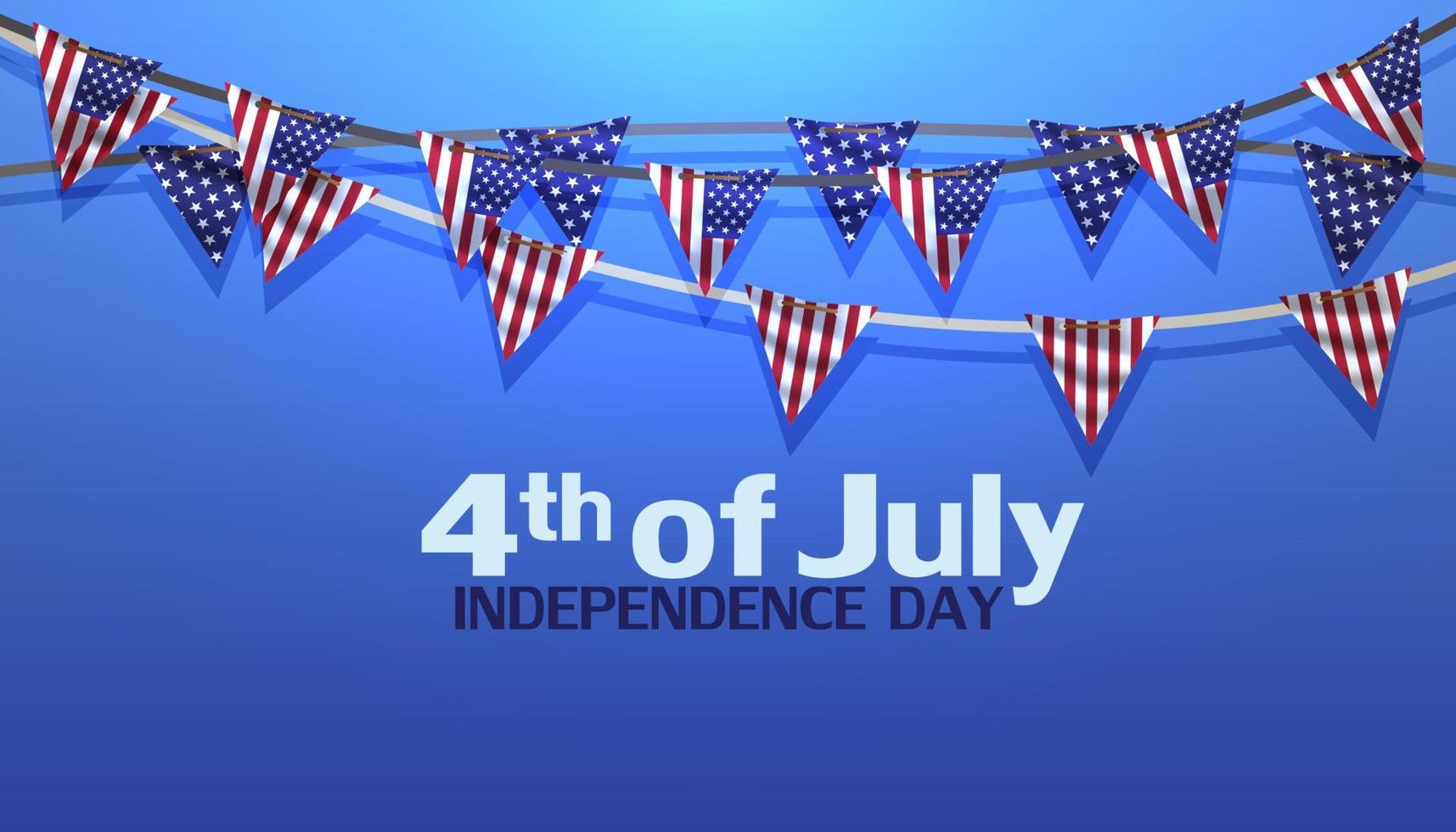 4th of July Independence Day USA vector sale banner illustration. Holiday greeting card with national flag