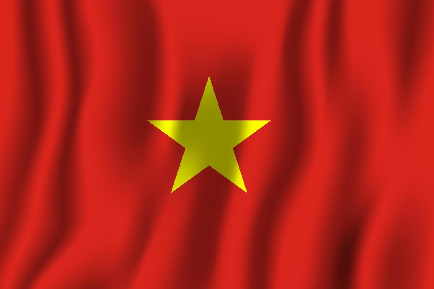 Vietnam realistic waving flag vector illustration. National country background symbol. Independence day