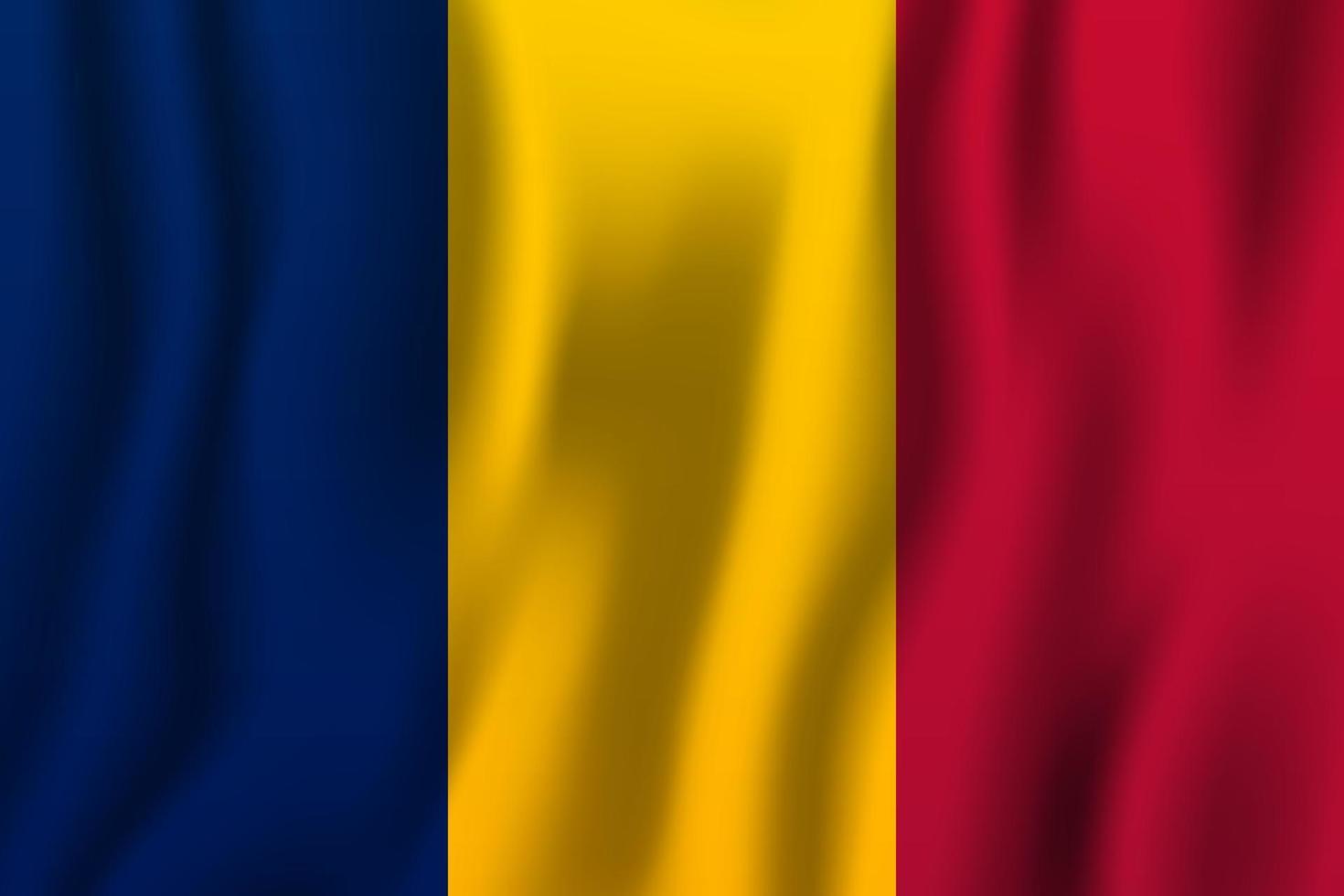 Chad realistic waving flag vector illustration. National country background symbol. Independence day