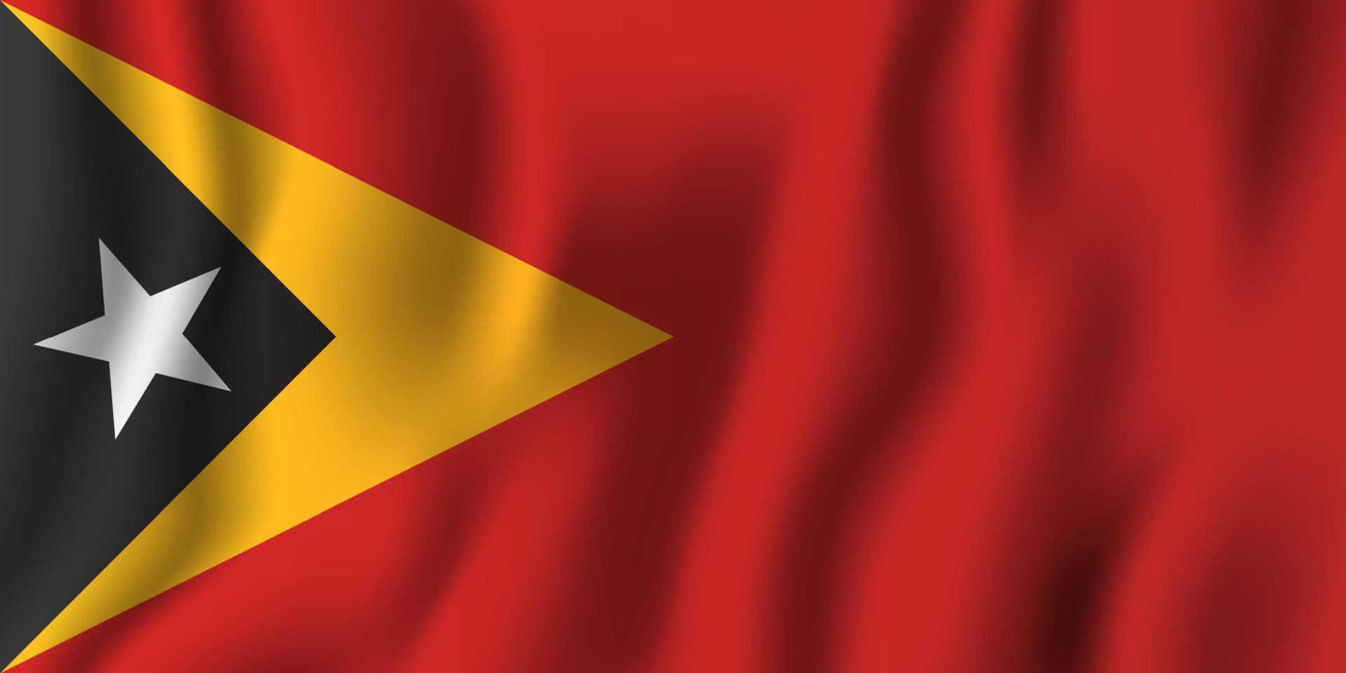 timor oriental bandera ondeante realista ilustración vectorial. símbolo de fondo del país nacional. día de la Independencia vector