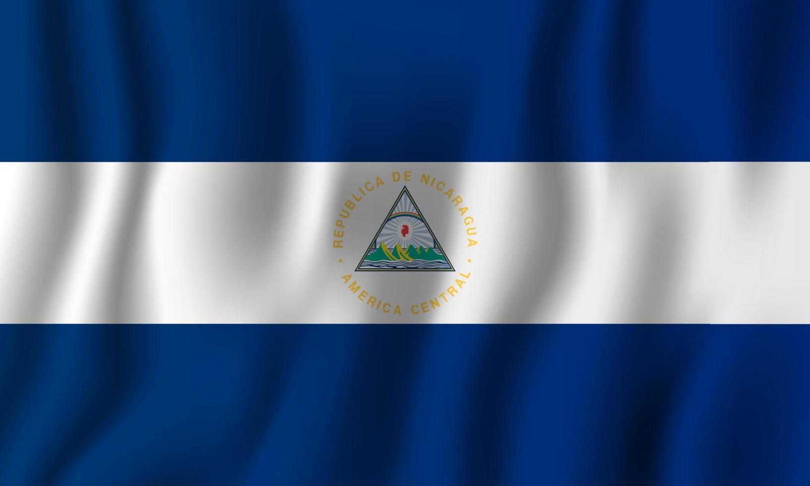 Nicaragua realistic waving flag vector illustration. National country background symbol. Independence day