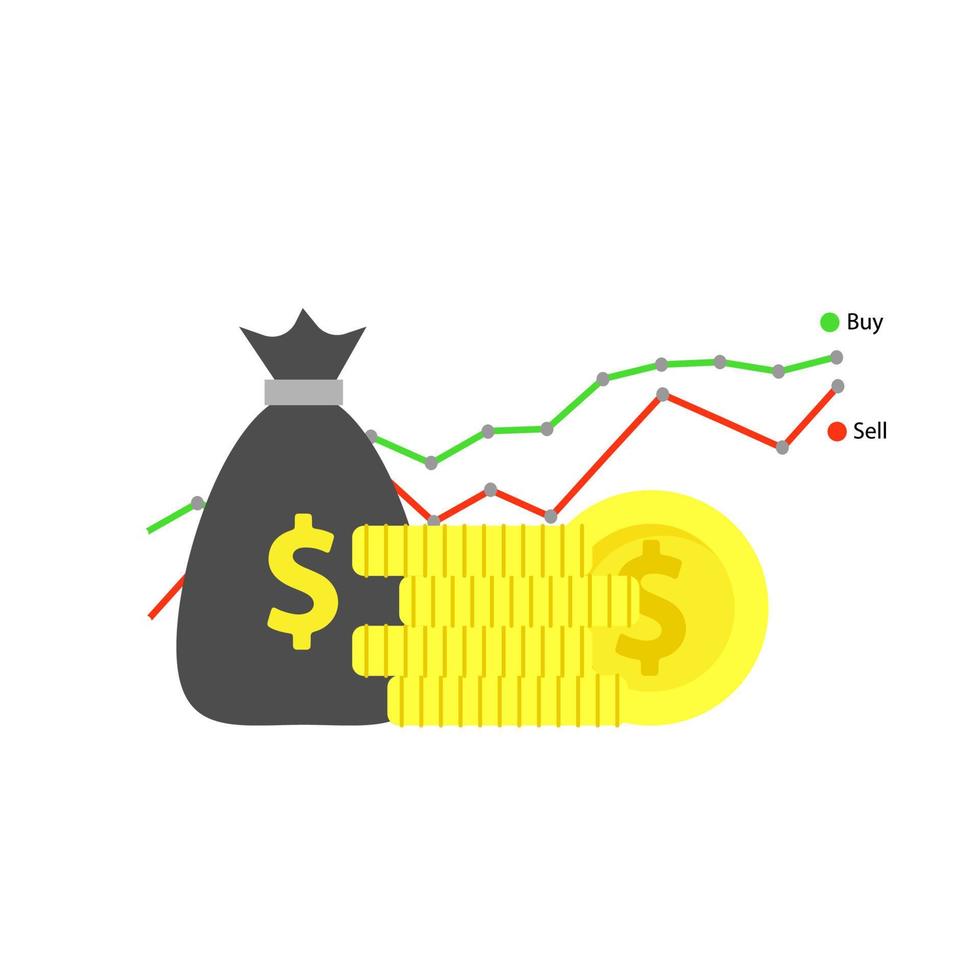 ilustración de la oficina de banca por Internet de fondo. diseño de negocios corporativos de pago de ganancias. rendimiento de intercambio de símbolos financieros. pantalla de planificación en línea del indicador de aumento plano. contabilidad del trabajo en equipo. vector