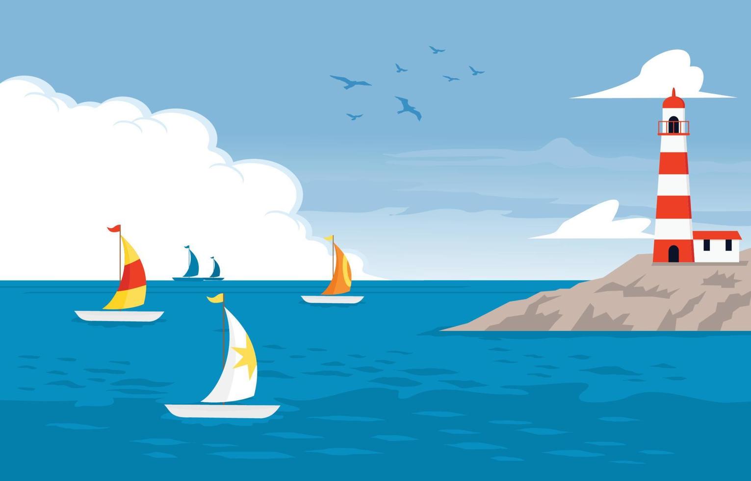 Background of Seascape vector