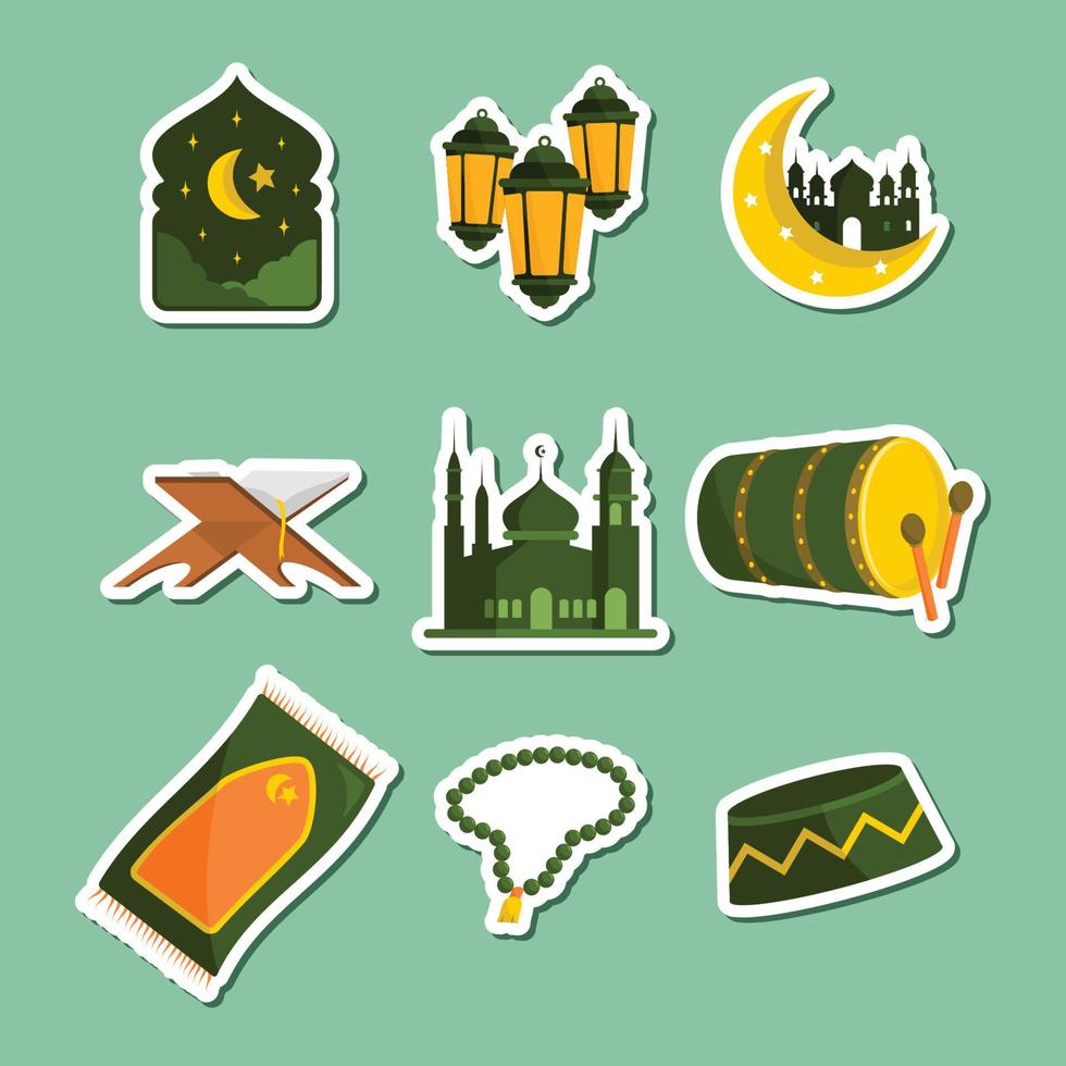 Islamic Sticker Set vector