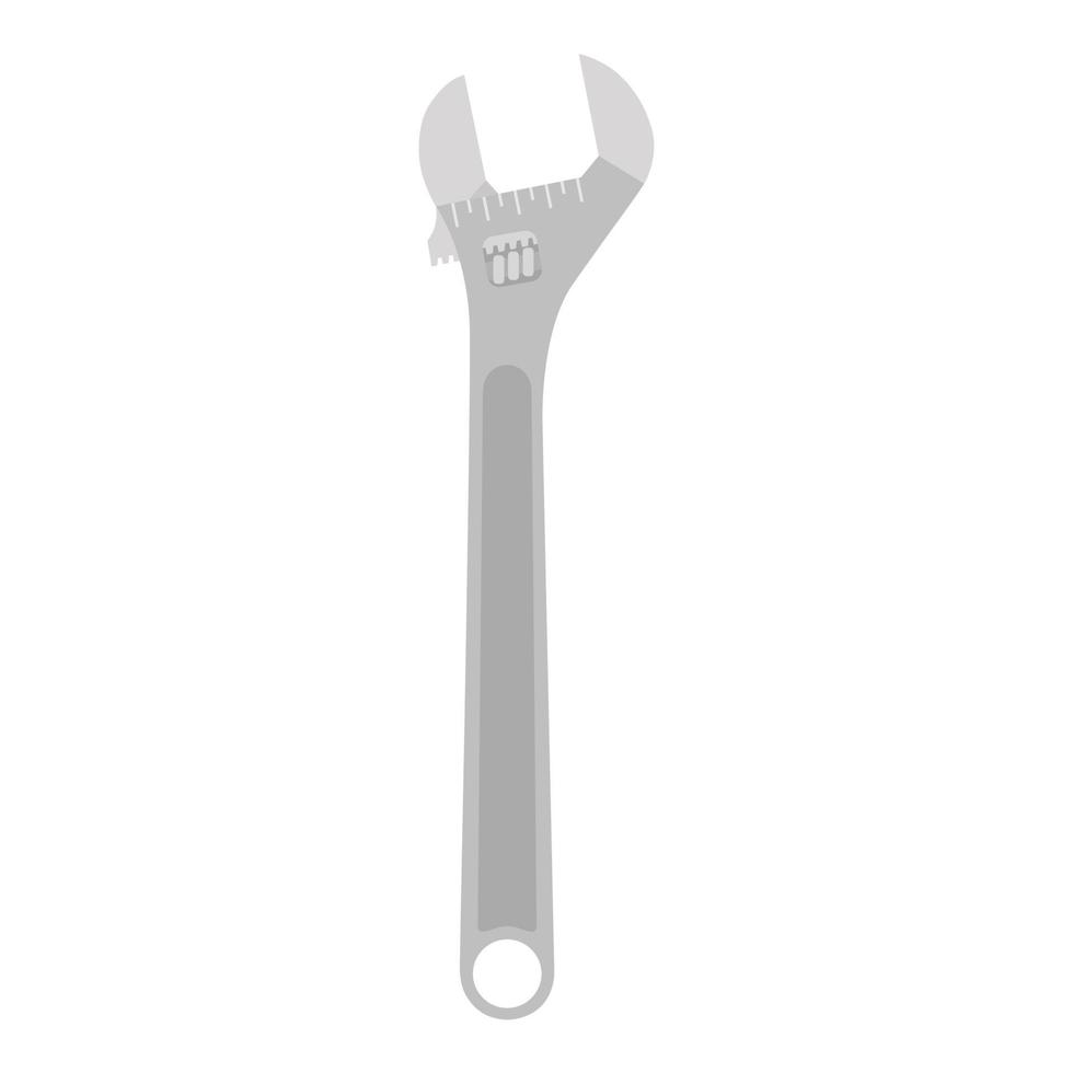 Wrench crescent vector tool icon illustration spanner adjustable isolated. Construction equipment work design