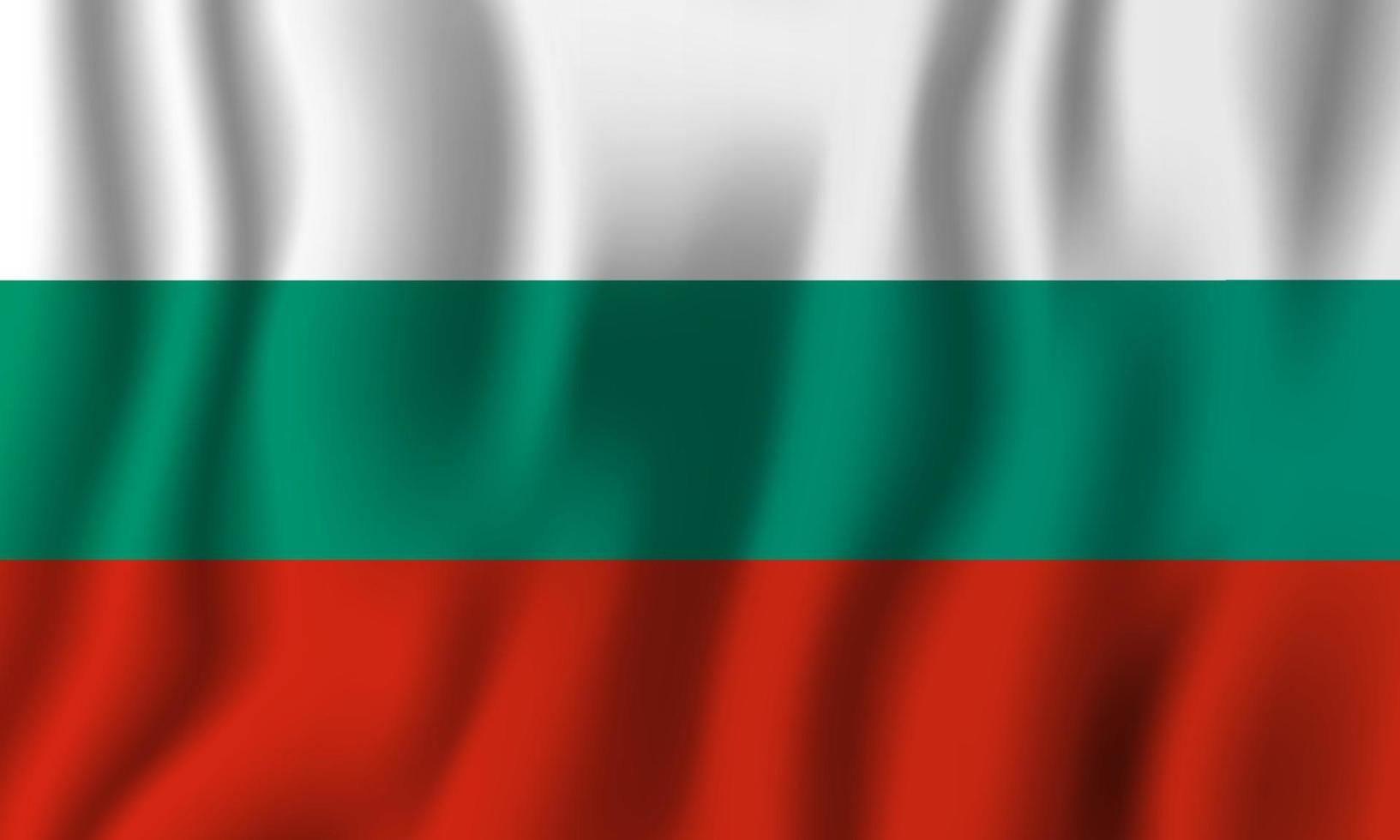 Ilustración de vector de bandera ondeante realista de bulgaria. símbolo de fondo del país nacional. día de la Independencia