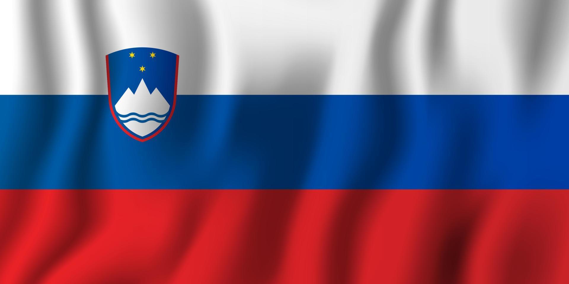 eslovenia bandera ondeante realista ilustración vectorial. símbolo de fondo del país nacional. día de la Independencia vector