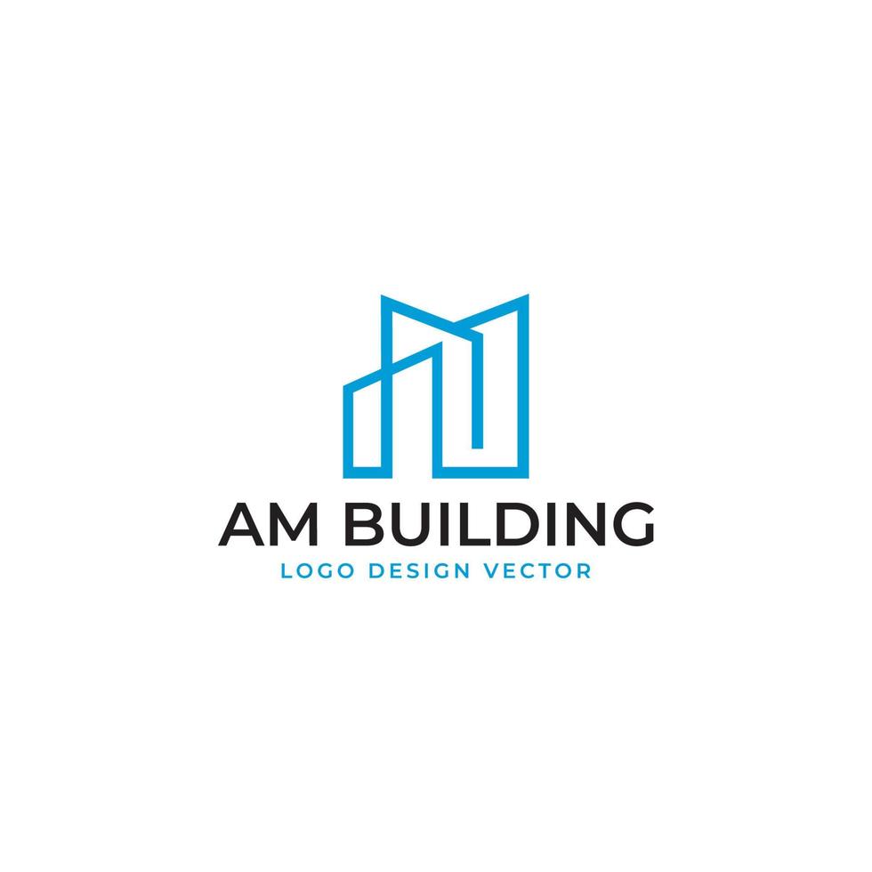 AM BUILDING LOGO DESIGN VECTOR