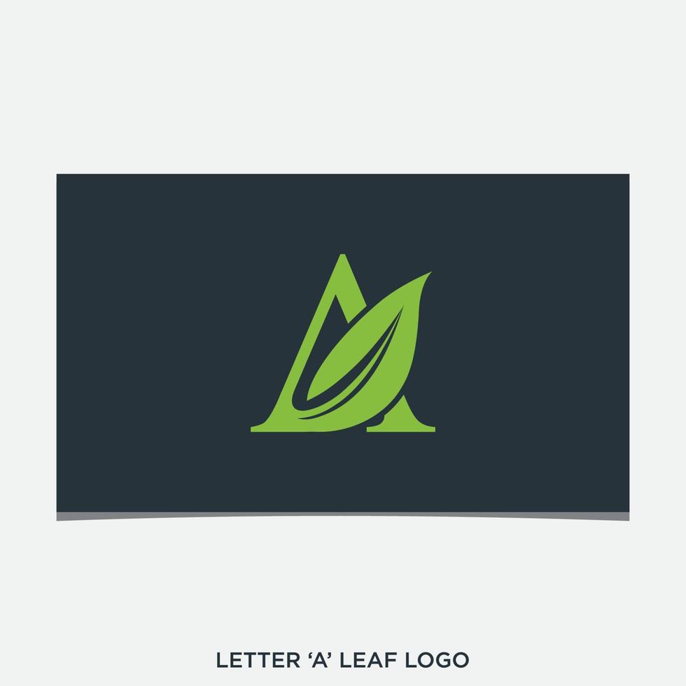 INITIAL 'A' AND LEAF LOGO DESIGN vector