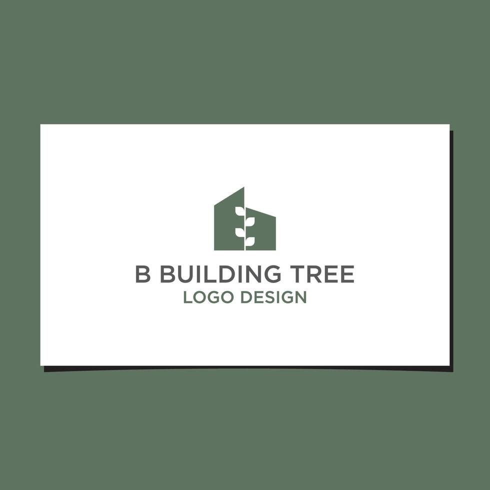 B INITIAL, TREE, AND BUILDING LOGO DESIGN vector