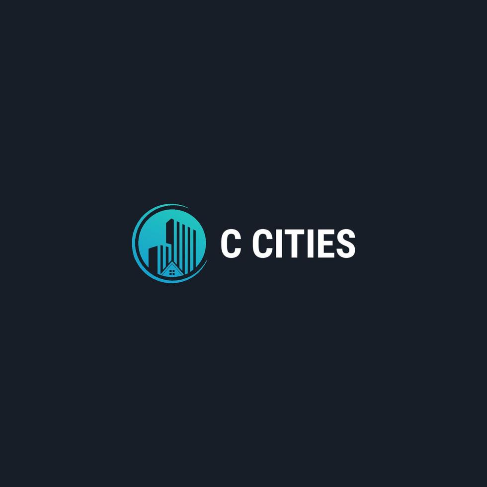 diseño del logo de la ciudad en círculo con las letras c vector