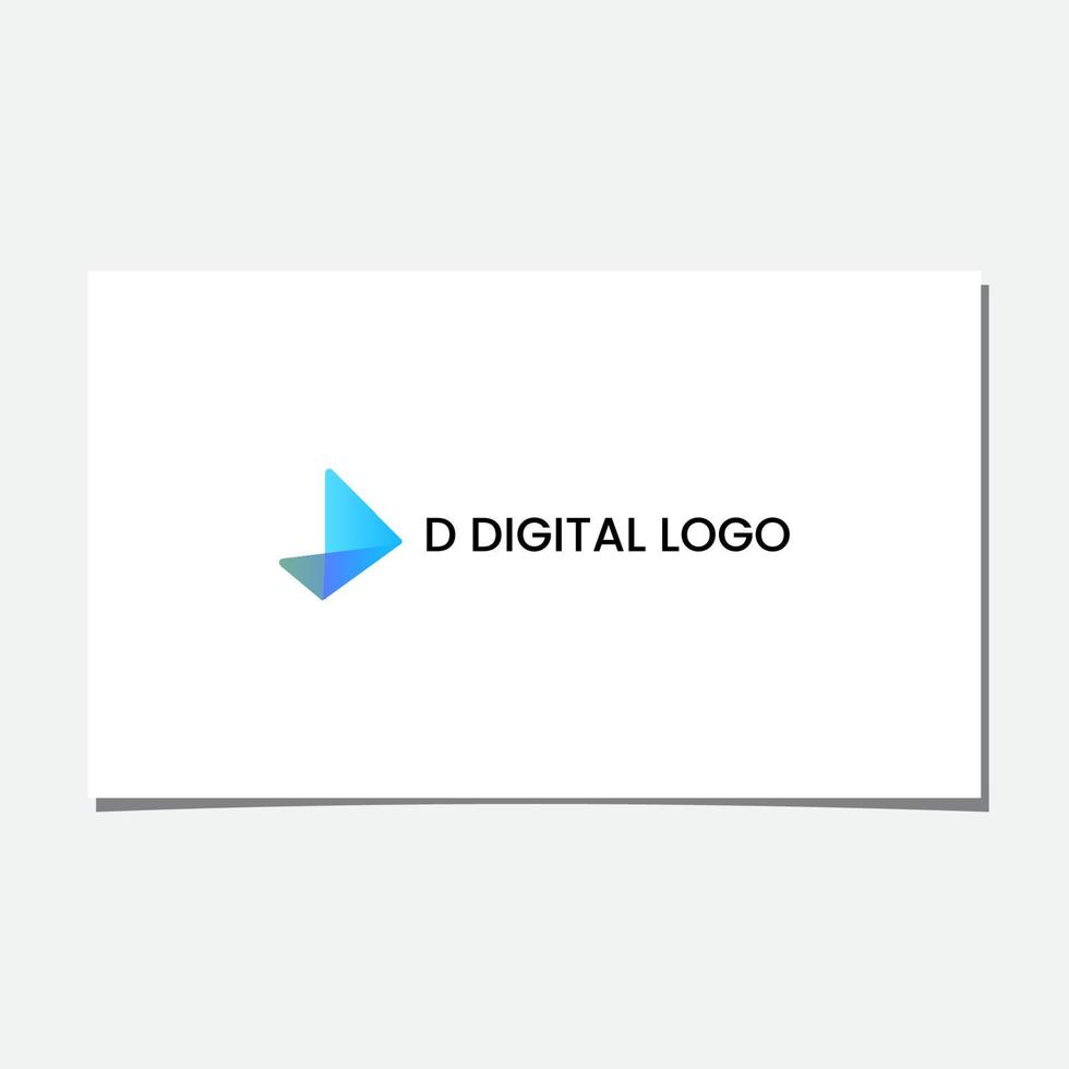 D NEXT PAPER DIGITAL LOGO OR PLAY BUTTON PAPER LOGO vector