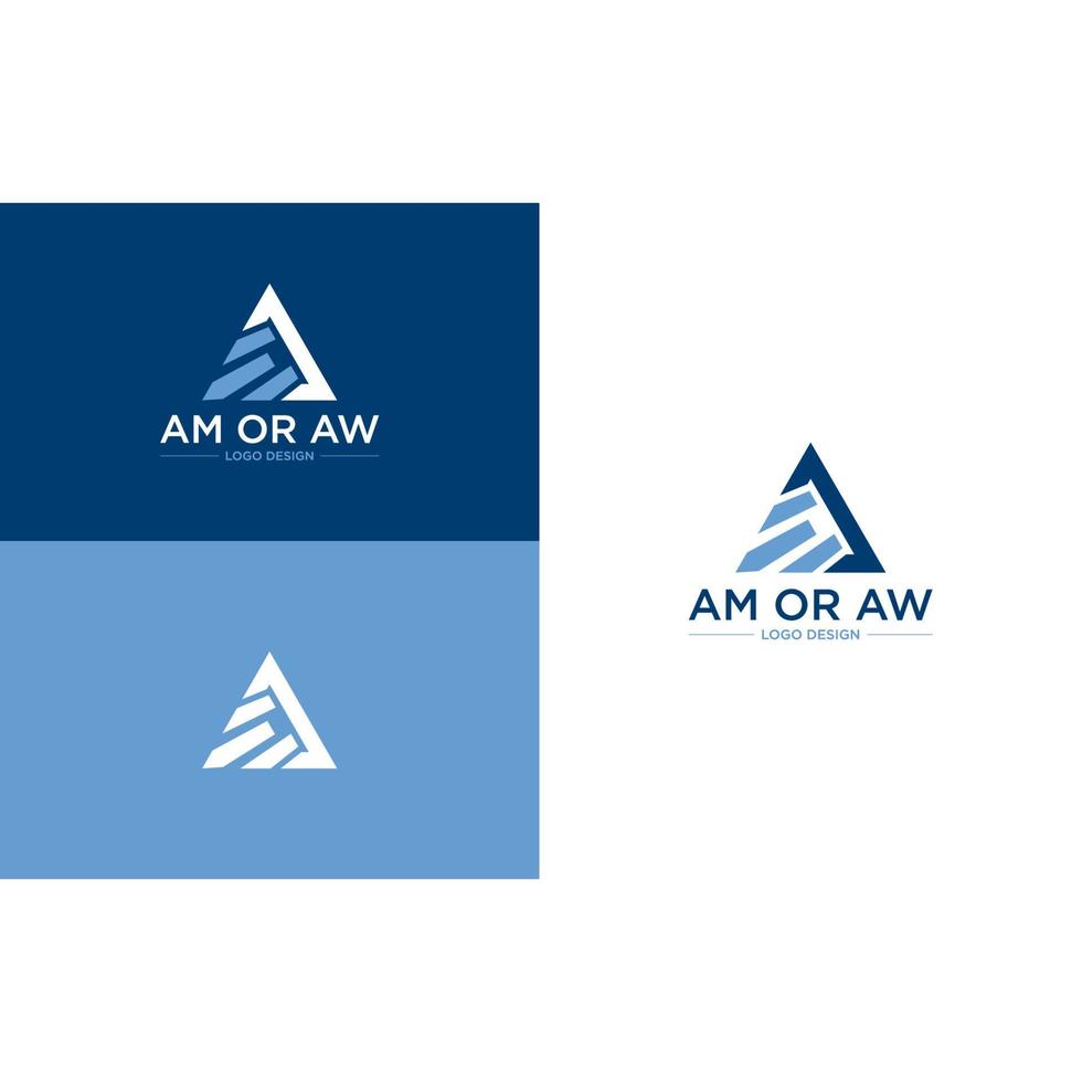 AM, AW, AE, AED,AED INITIAL LOGO DESIGN vector