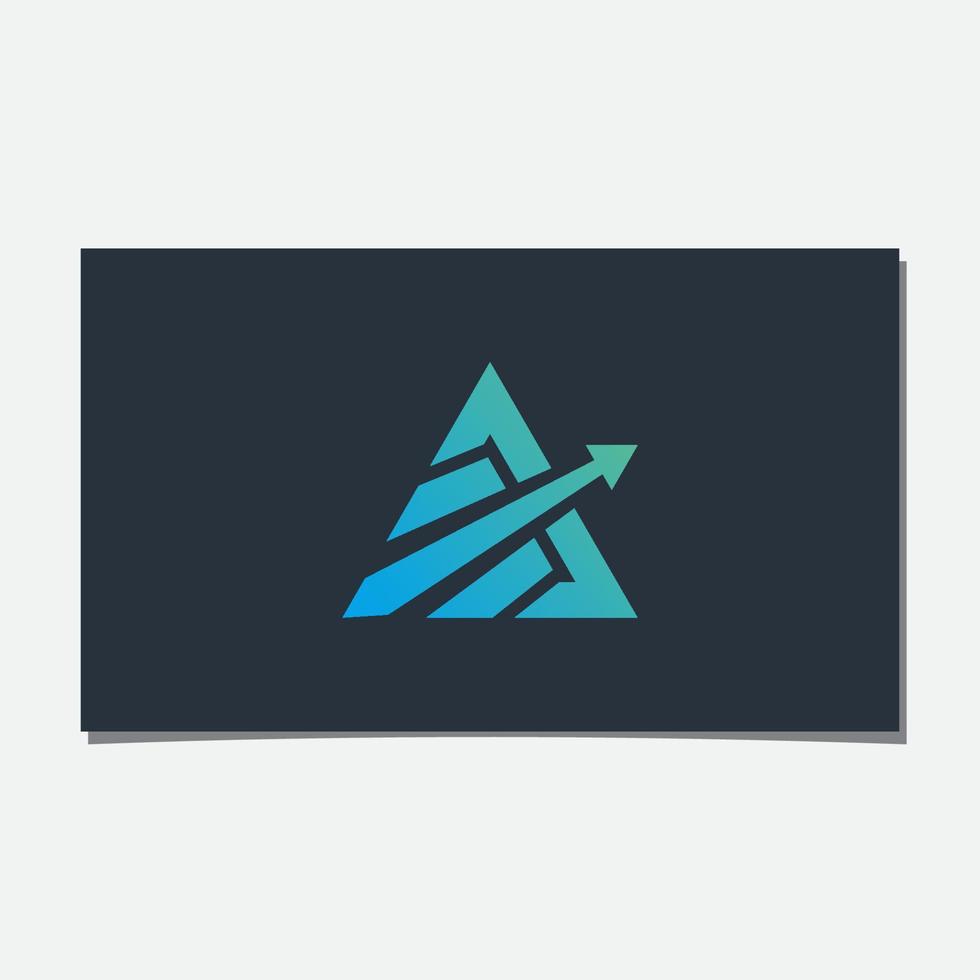 TRIANGLE, MOUNTAIN, INITIAL A, AND ARROW UP LOGO vector