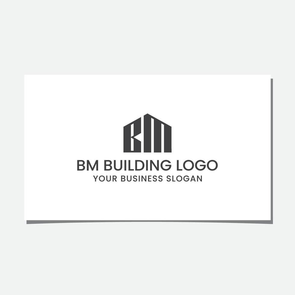 vector de diseño de logotipo de edificio bm