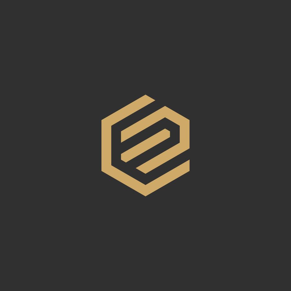CM OR EM HEXAGON LOGO DESIGN vector