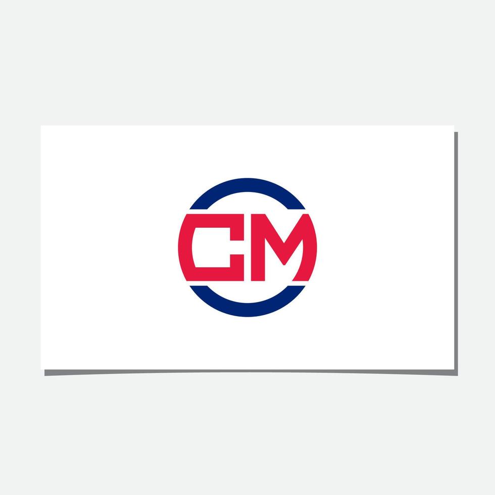 cm en círculo o vector de diseño de logotipo ocm