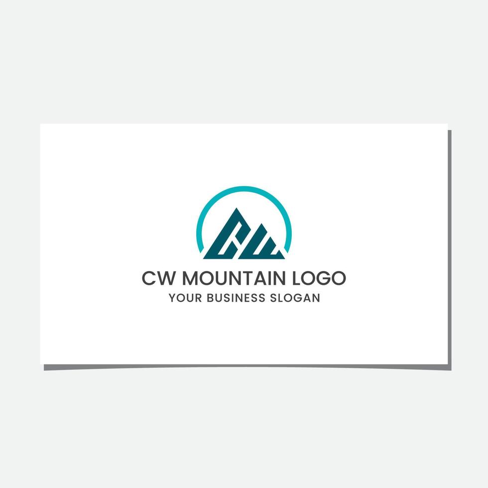 CW MOUNTAIN LOGO DESIGN VECTOR