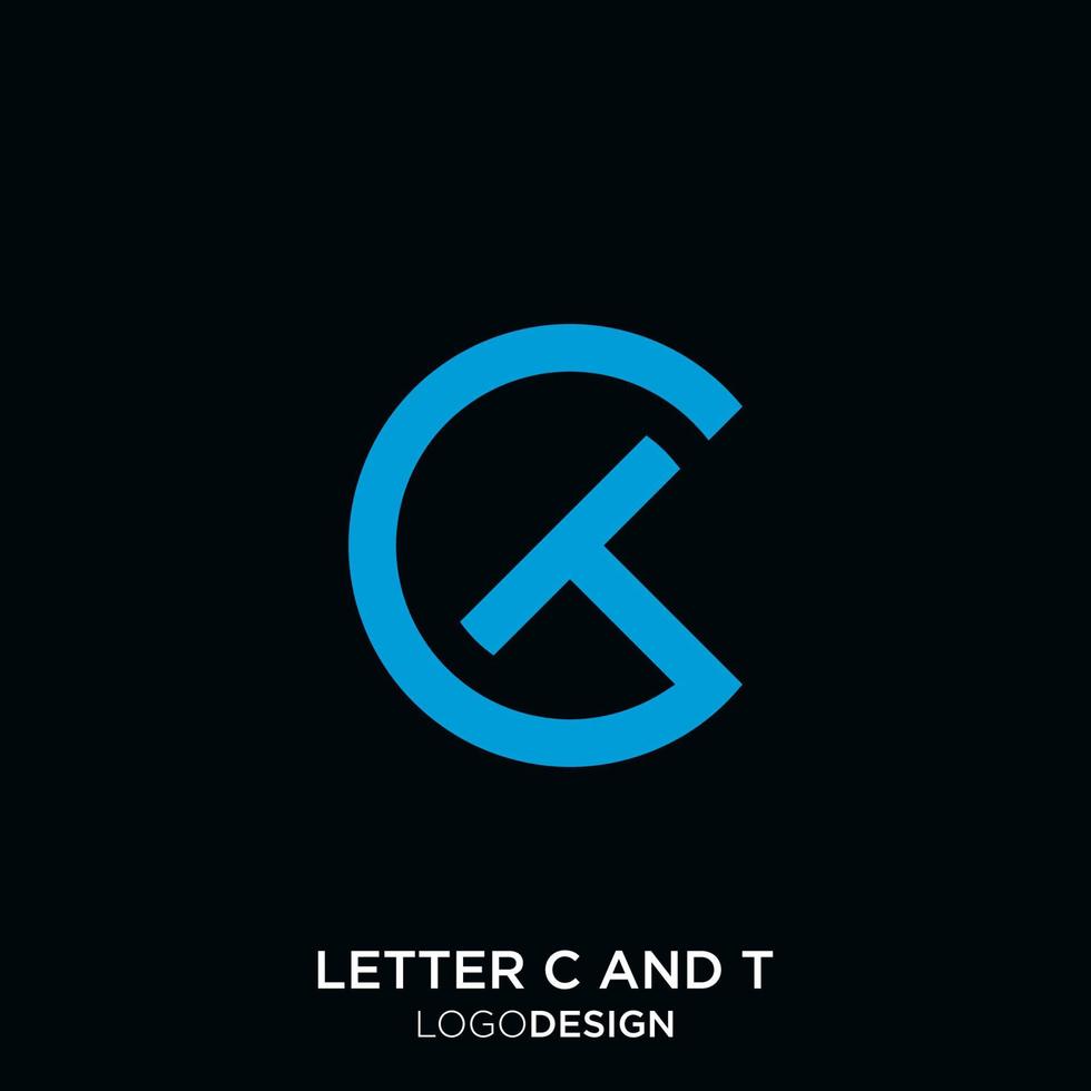 vector de diseño de logotipo inicial de ct