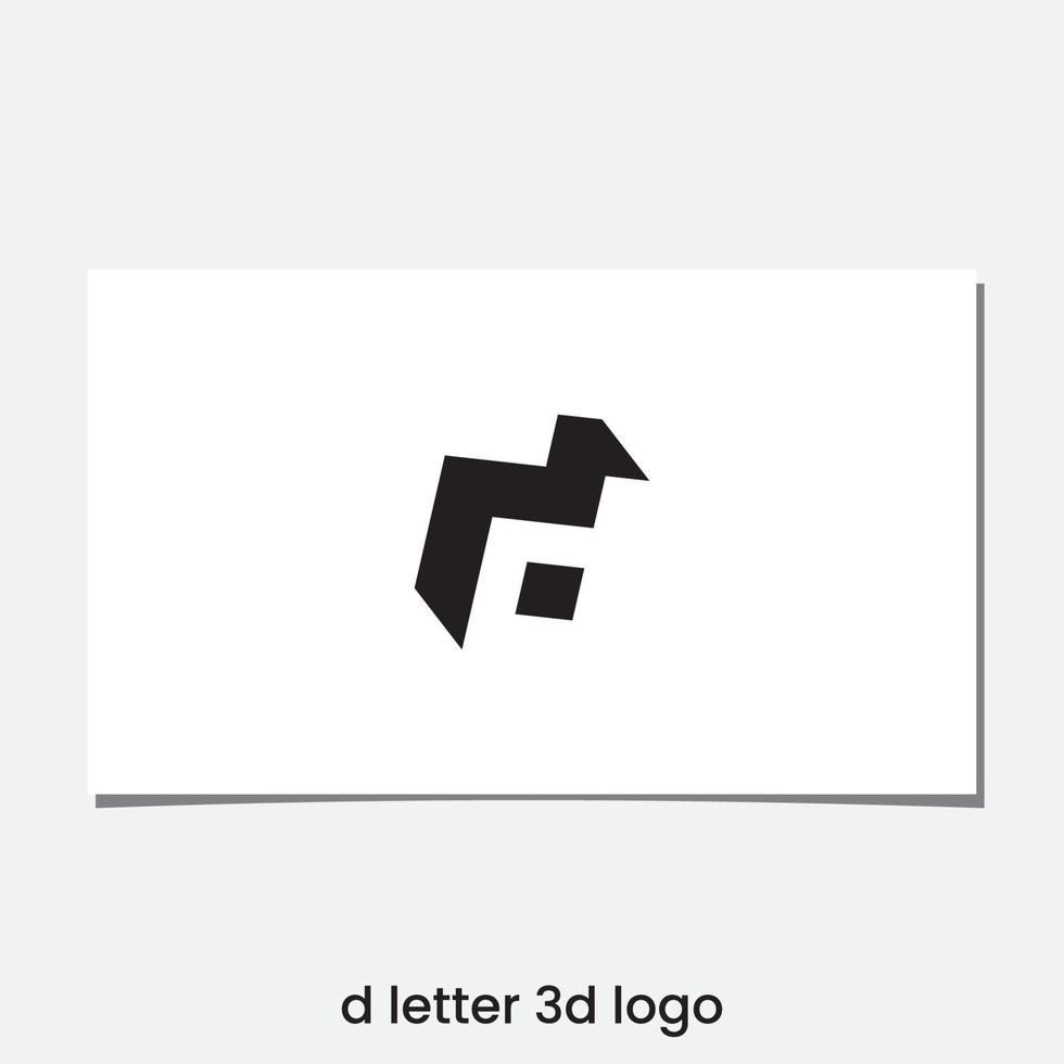 d negative space logo design vector