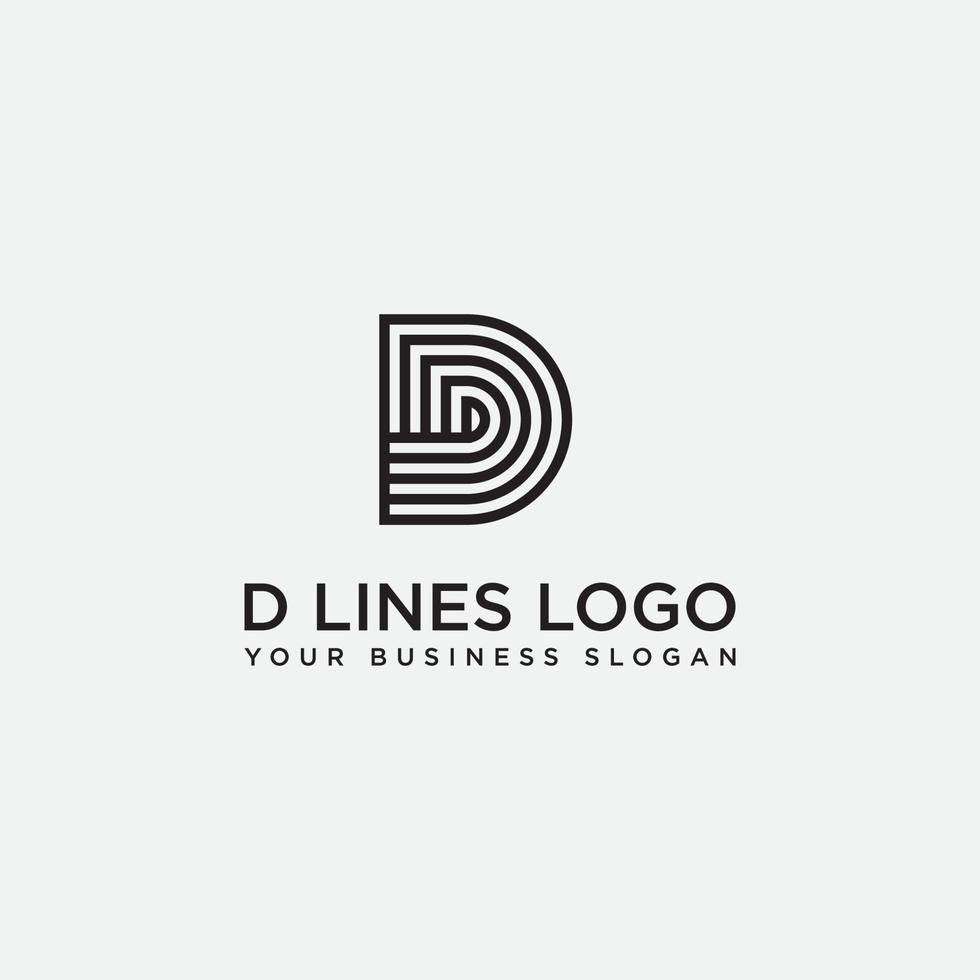 diseño de logotipo de muchas líneas d vector