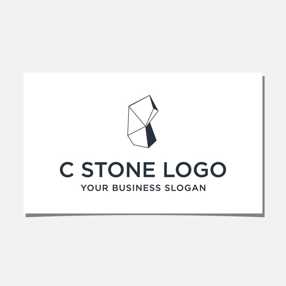 vector de diseño de logotipo de piedra c