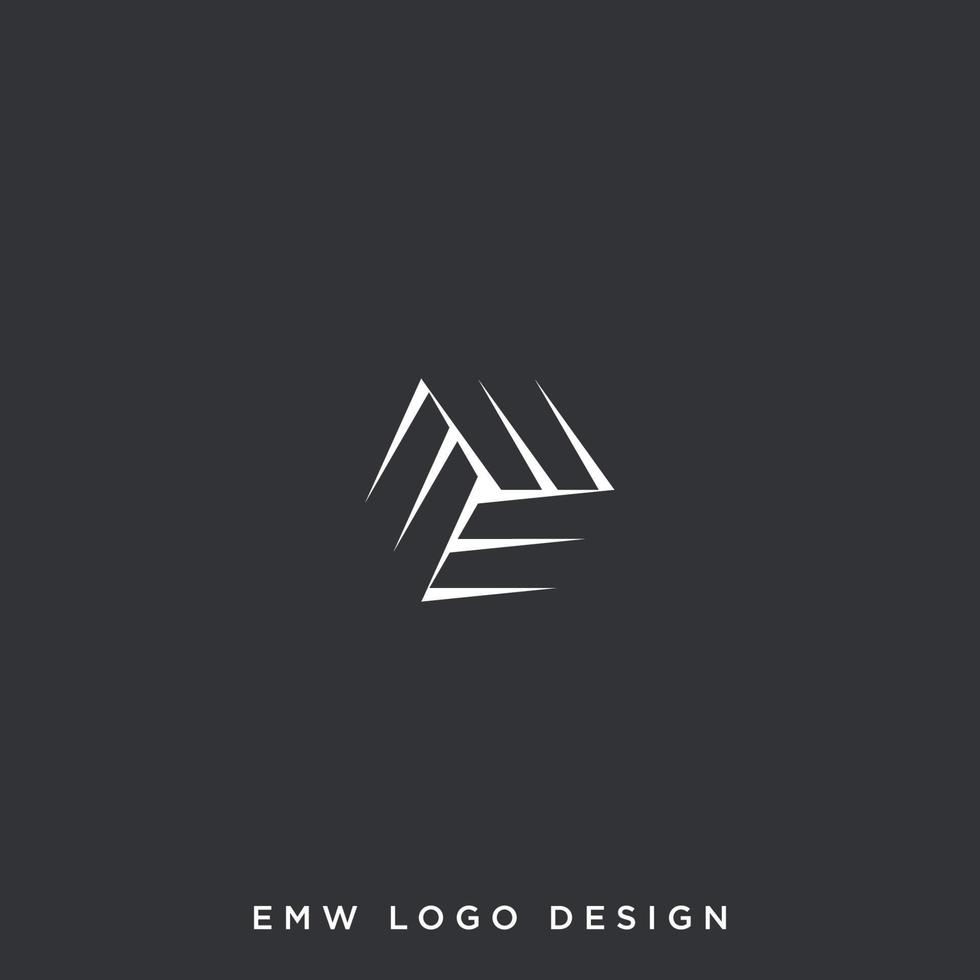 CUBE ROTATION OF E, W, M, OR EMW LOGO vector