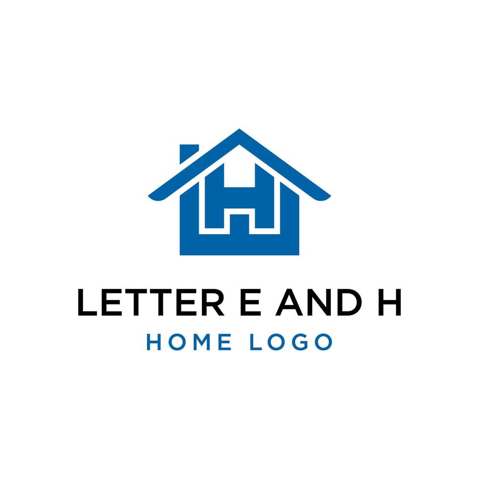 HE OR EH INITIAL HOUSE LOGO vector