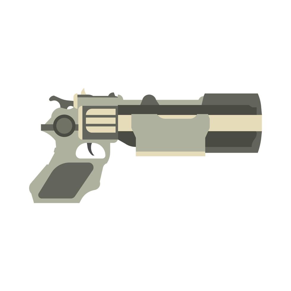 pistola arma futurista ilustración vectorial blaster juego láser pistola espacial. arma de fuego rayo futuro ciencia ficción vector