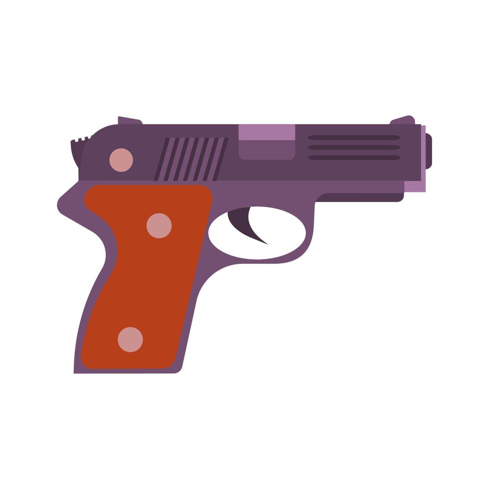 pistola ilustración vectorial pistola pistola icono aislado arma blanca. símbolo policía auto semi diseño militar vector