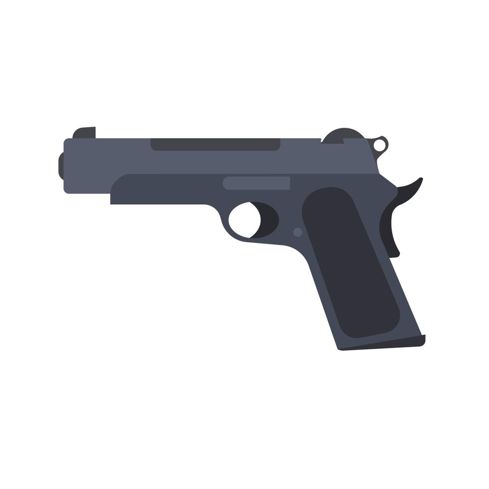 pistola pistola vector revólver aislado pistola ilustración arma blanco. icono de arma de fuego de guerra militar negro