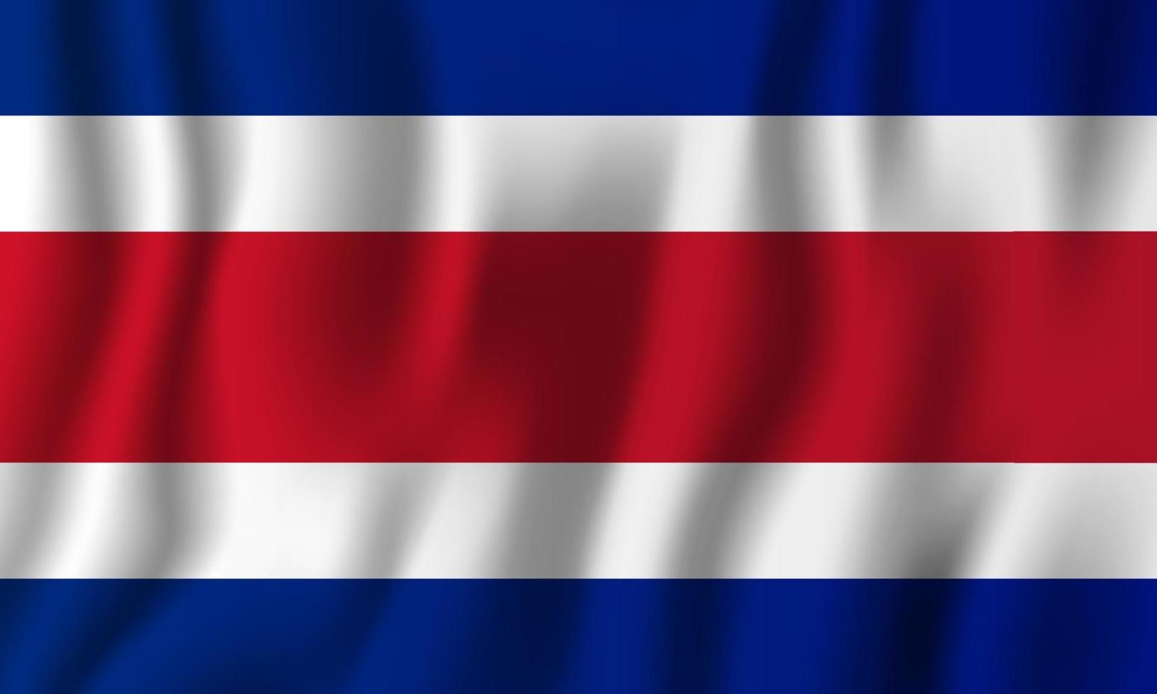 Costa Rica realistic waving flag vector illustration. National country background symbol. Independence day