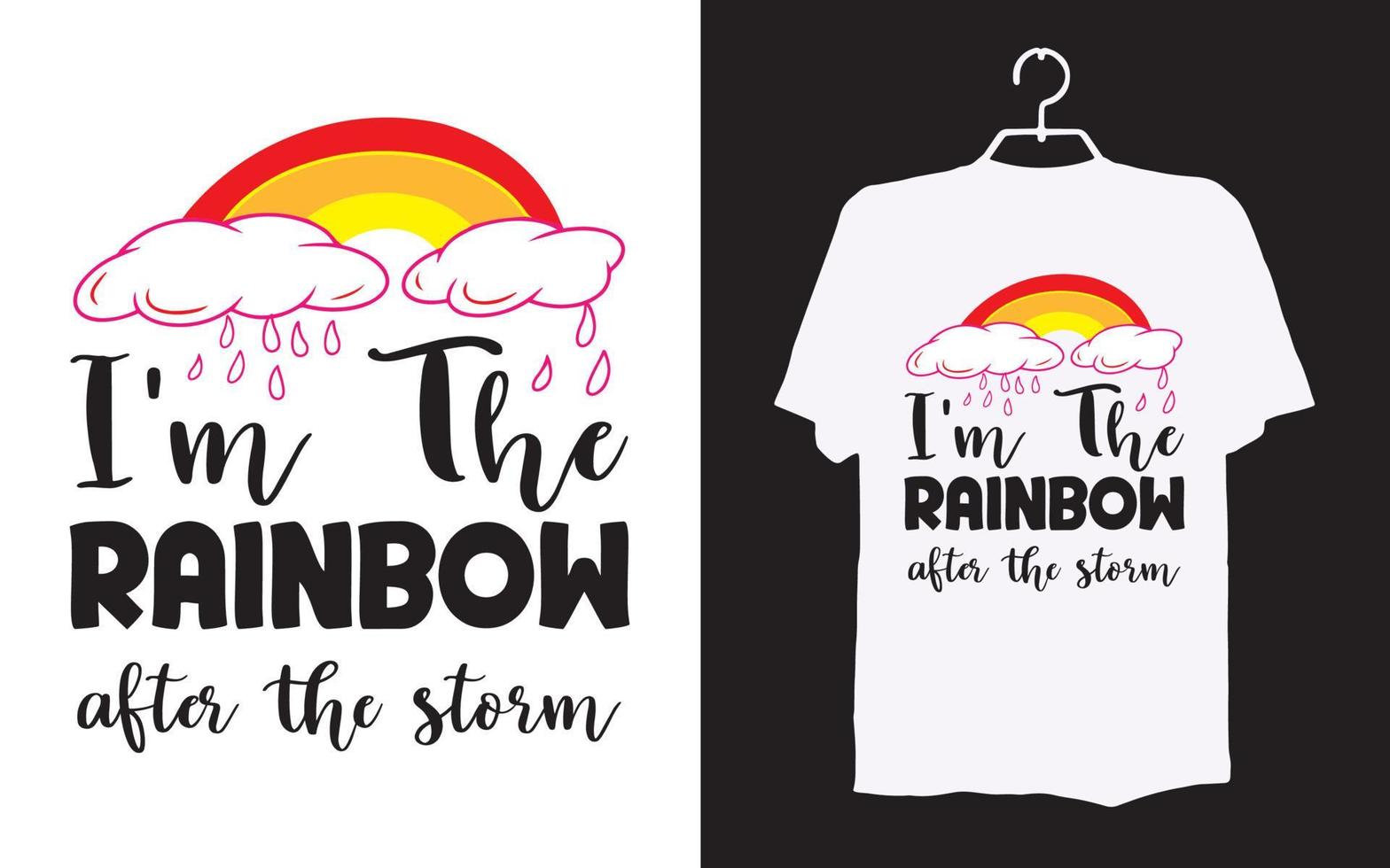 Print rainbow t-shirt design vector