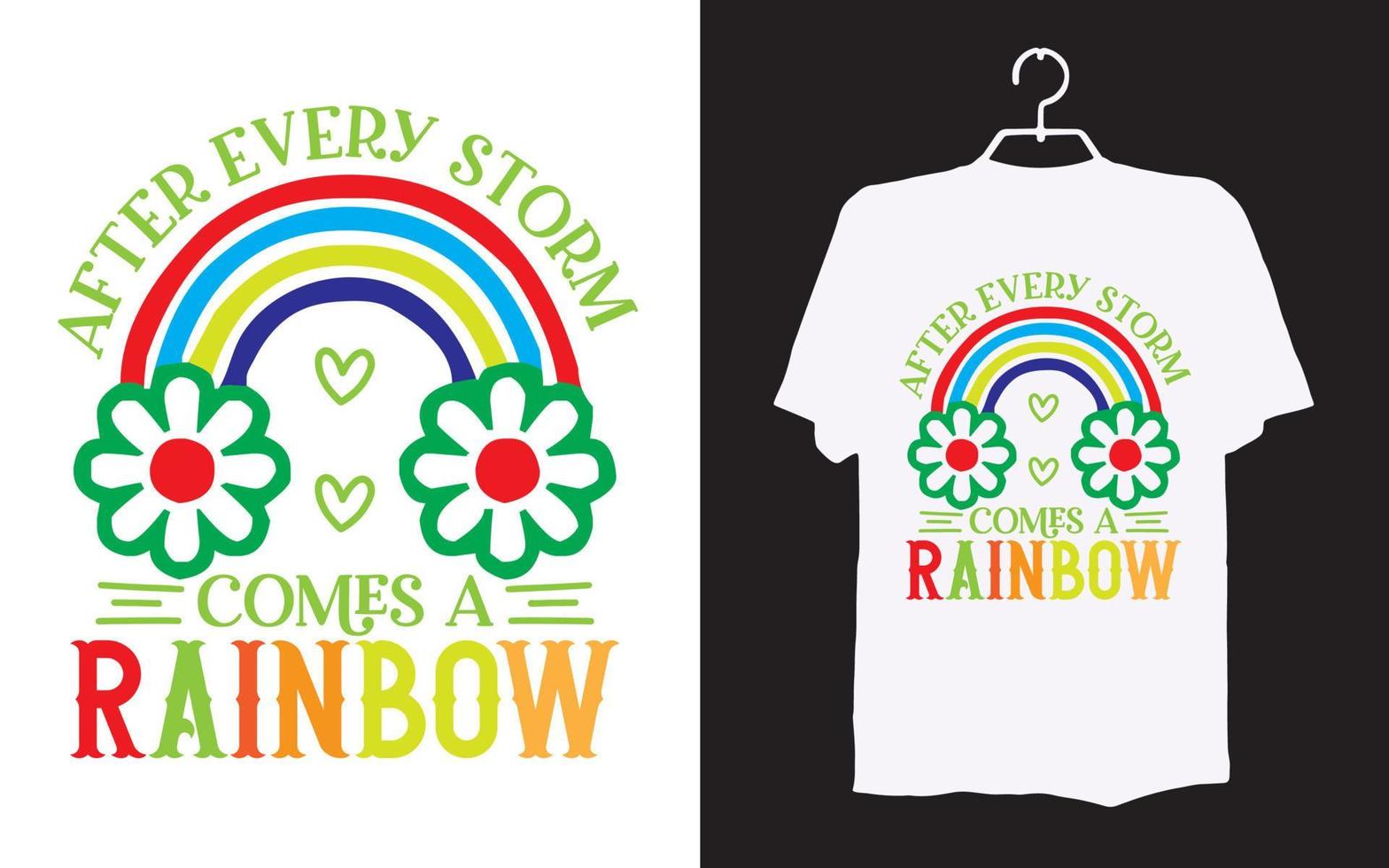 Print rainbow t-shirt design vector