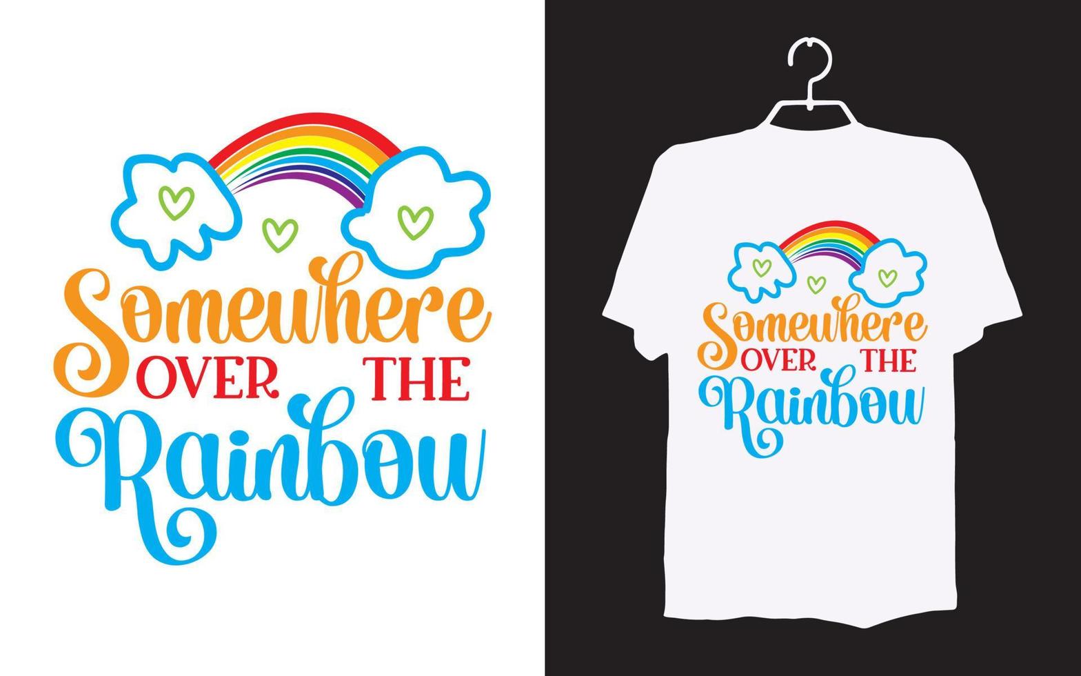 Print rainbow t-shirt design vector