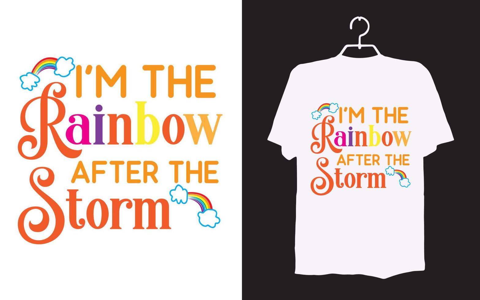 Print rainbow t-shirt design vector