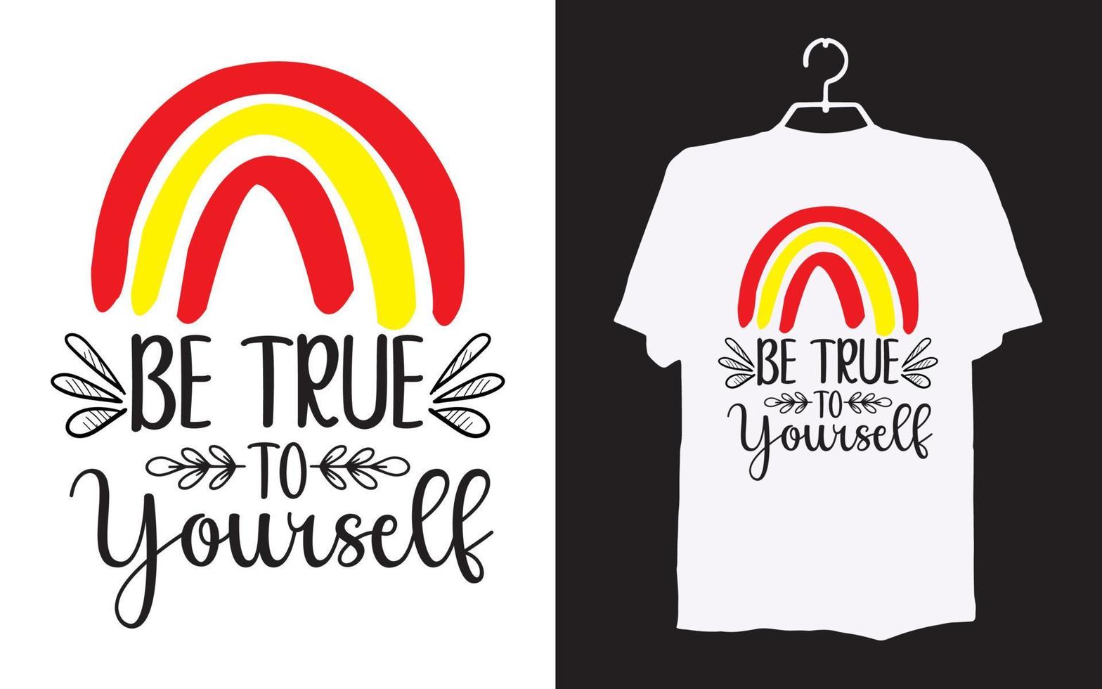 Print rainbow t shirt design vector