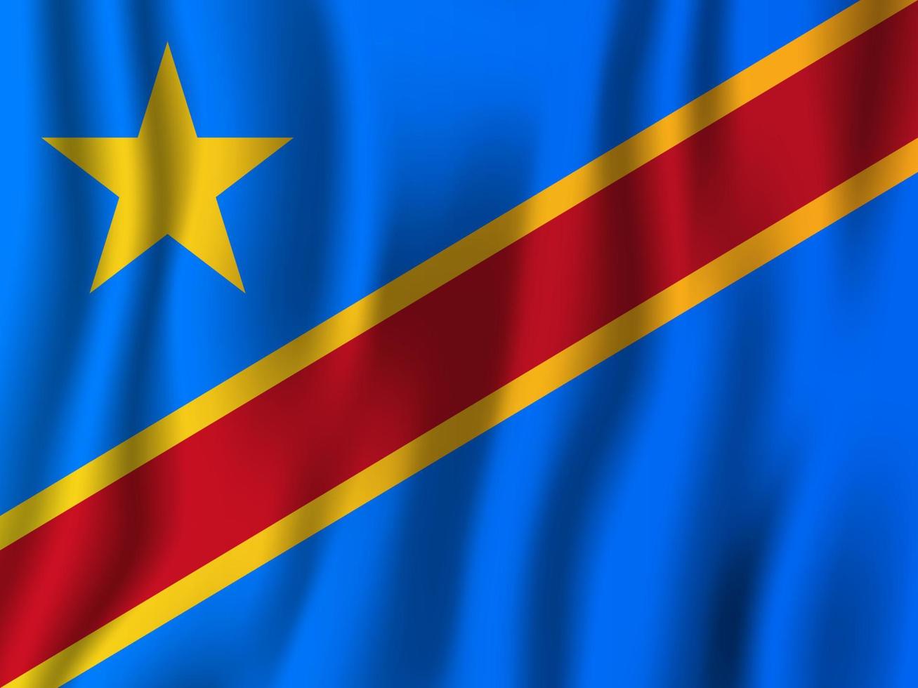 Democratic Republic of the Congo realistic waving flag vector illustration. National country background symbol. Independence day