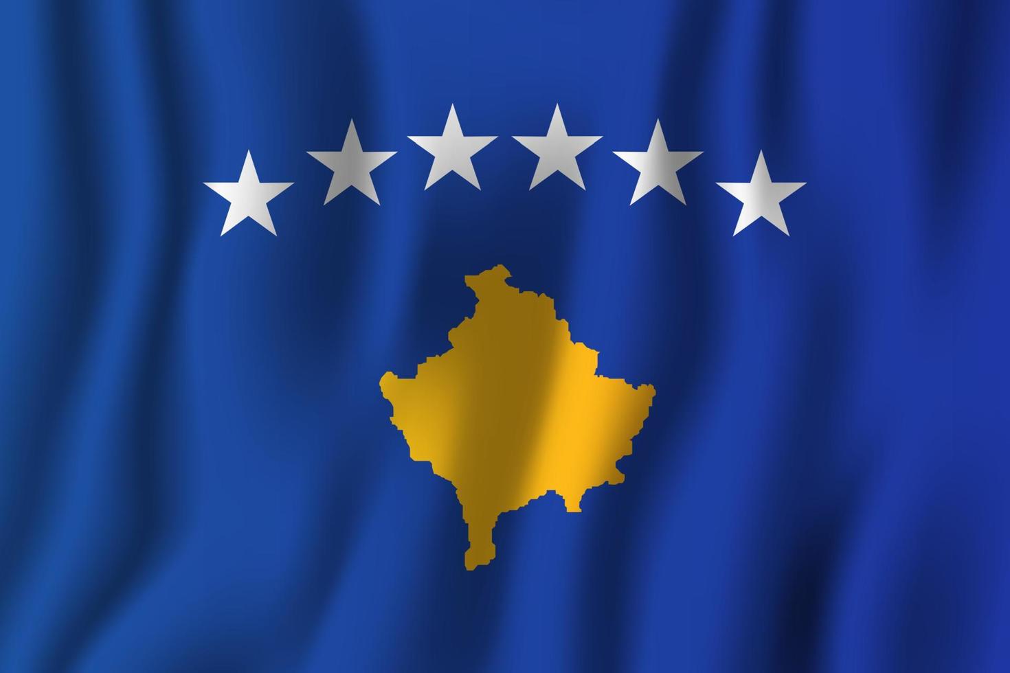 Ilustración de vector de bandera ondeante realista de kosovo. símbolo de fondo del país nacional. día de la Independencia