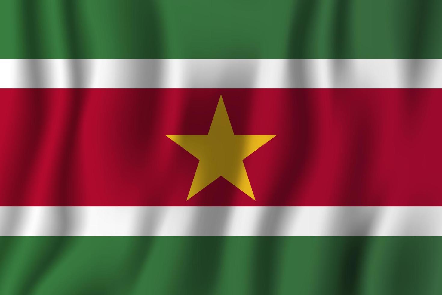 Suriname realistic waving flag vector illustration. National country background symbol. Independence day