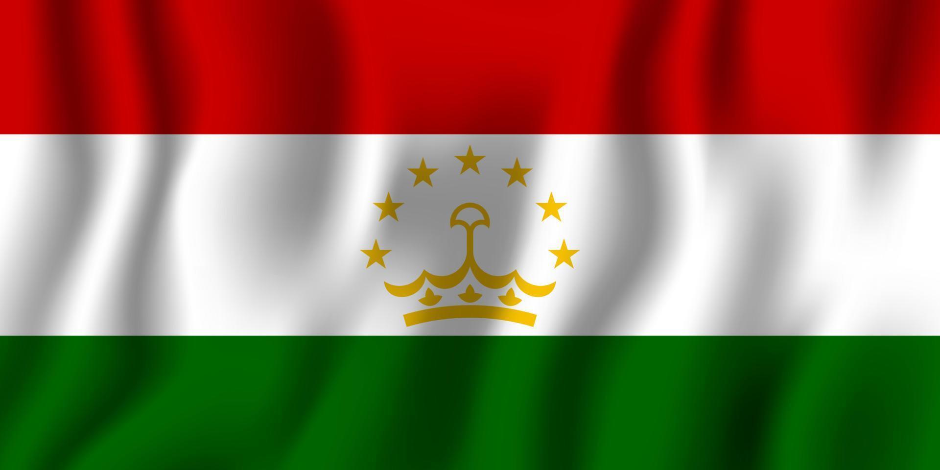 tayikistán bandera ondeante realista ilustración vectorial. símbolo de fondo del país nacional. día de la Independencia vector