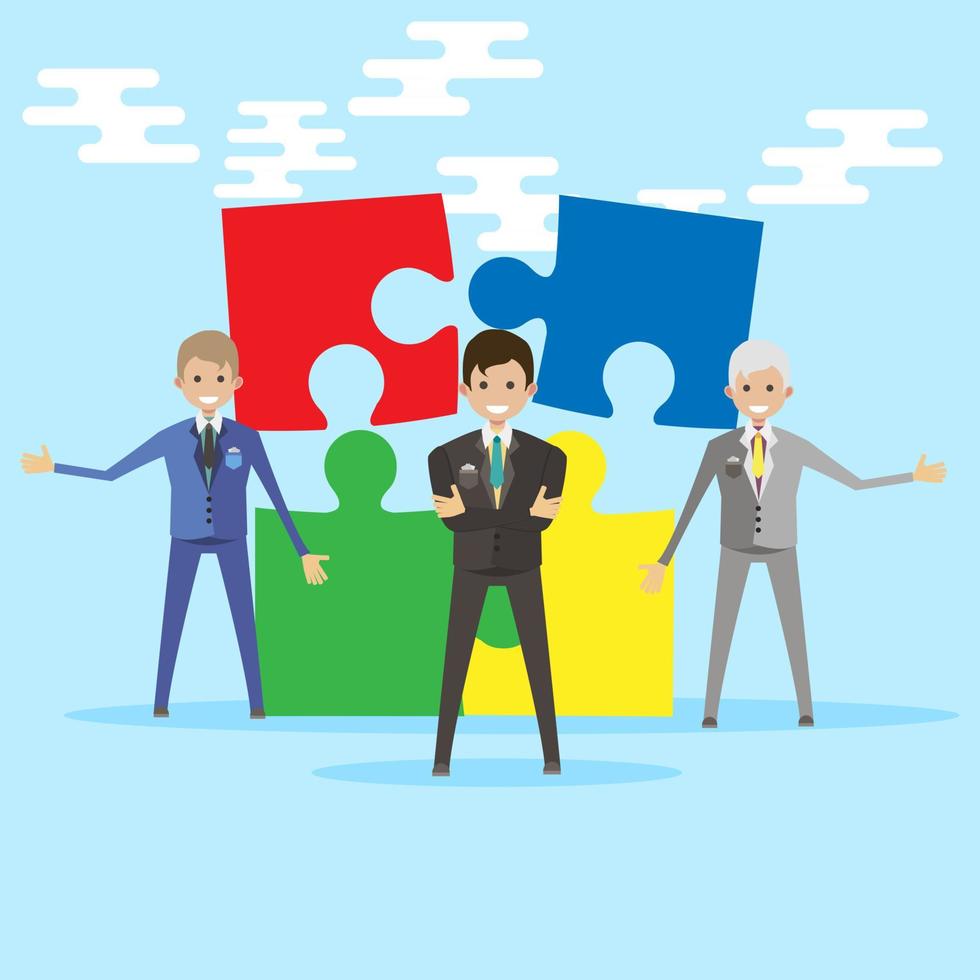 trabajo en equipo gente de negocios juntos símbolo. vector de grupo de personas de equipo profesional. unión asociación trabajo éxito conexión. Oficina de icono de intercambio de ideas de acuerdo de gestión. soporte de ilustración