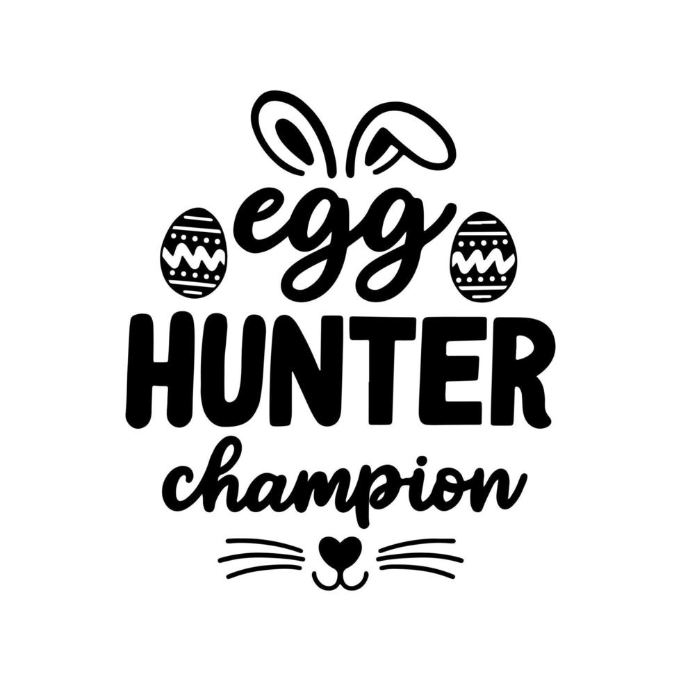 Easter egg hunter vector Colorful greeting card with flowers eggs lettering calligraphy. Happy Easter lettering greeting card. Hand-drawn lettering poster for Easter. Happy Easter quotes vector.
