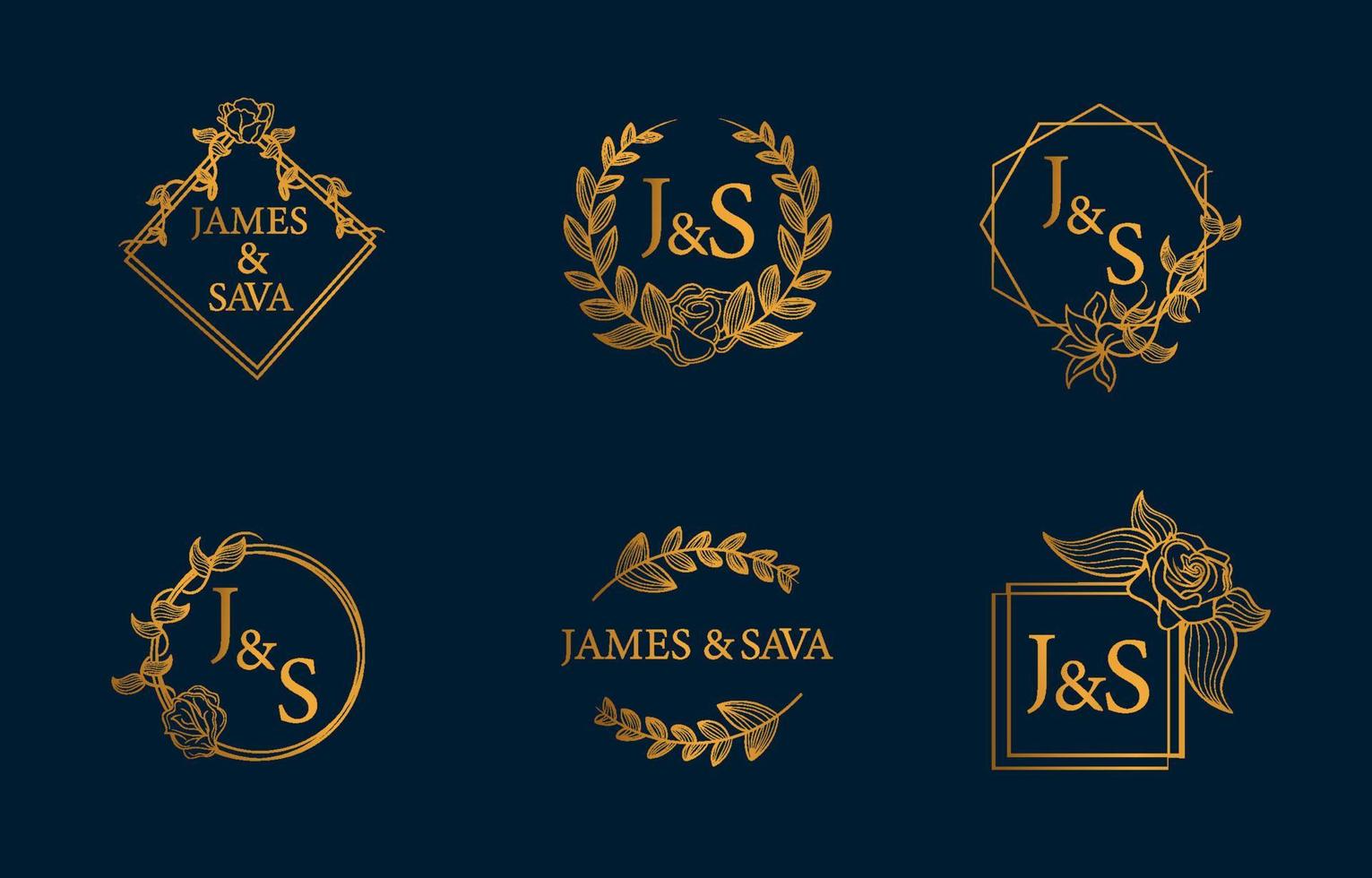 Wedding Monogram Set Collection vector